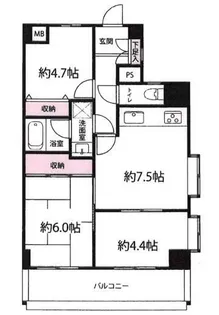 ライオンズガーデン河辺【2階】の間取り