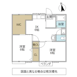 第2十王堂ハイツ【2階】の間取り