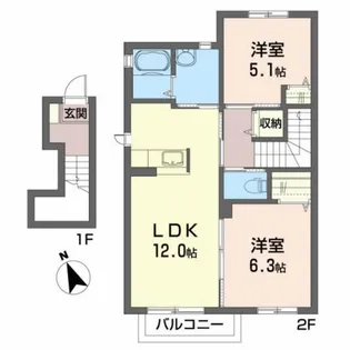 紅雀の杜【2階】の間取り