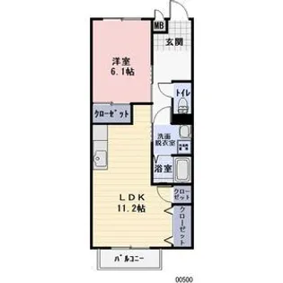 クレアいもじや【2階】の間取り