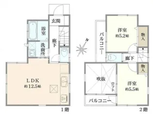 神奈川県大和市西鶴間7【一戸建】の間取り