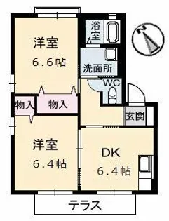 ディアス B棟【2階】の間取り