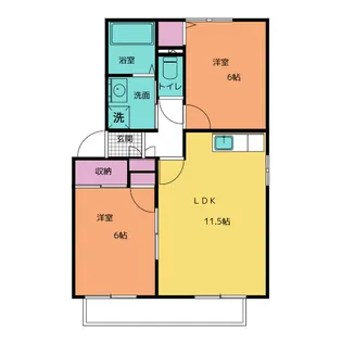 フレージュ シャパA 棟【2階】の間取り