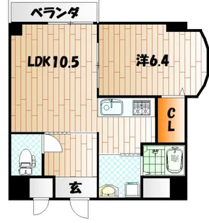 1LDKの間取り画像