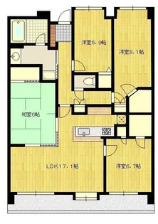 エバーライフ佐賀城内 803【8階】の間取り