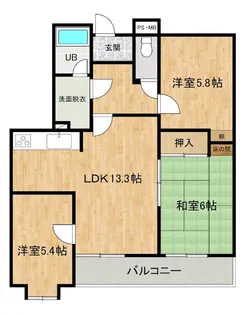 ソシア高月★平道匠小路★ペット可物件【3階】の間取り