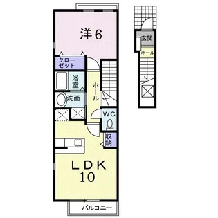 ブルックロードY【2階】の間取り