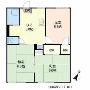 グリーンプラザ鶴見 B棟【1階】の間取り