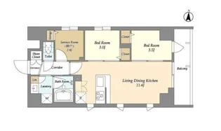 東京都墨田区千歳3【マンション】の間取り