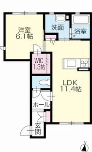 プロヌーブWEST【1階】の間取り