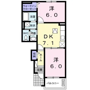 カトル・セゾンA【1階】の間取り