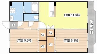 ユーミーマンション能登川DUE【3階】の間取り