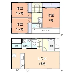 神奈川県厚木市愛甲【一戸建】の間取り
