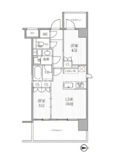 シーズンフラッツ木場【3階】の間取り