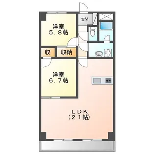 プロミネント四日市【8階】の間取り