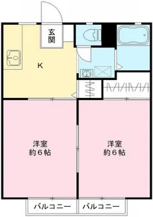 旭台アーバンハイツ C棟【2階】の間取り