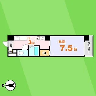 1Kの間取り画像