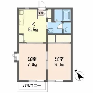 ルミエールコートIIA【2階】の間取り