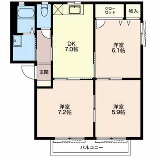 ヴィヴレ B【2階】の間取り