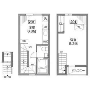 グランエッグス品川【2階】の間取り
