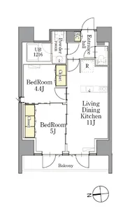 2LDKの間取り画像