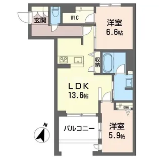 カスケード【1階】の間取り