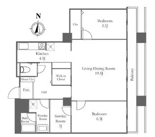 リバーシティ21イーストタワーズ10棟【37階】の間取り