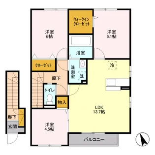 リヴェール A棟【2階】の間取り