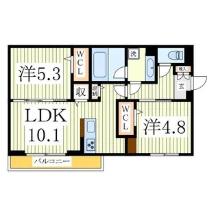 ルボワ エスト【2階】の間取り