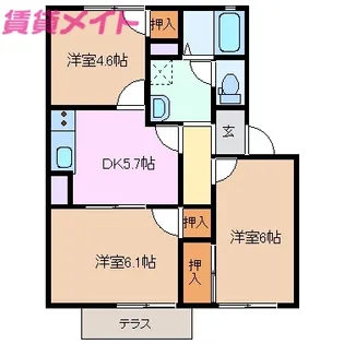 エンドレスゴトウ B【1階】の間取り