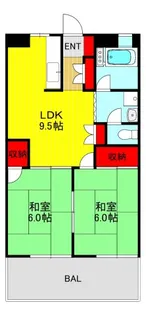 メゾンエビハラ【2階】の間取り