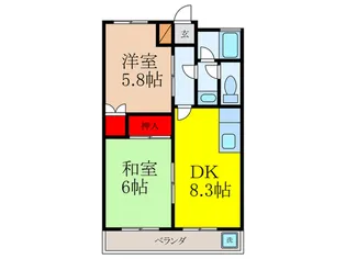 川上サニ-ハイツ【2階】の間取り