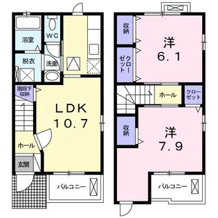 ヴレ・アンジュ【1階】の間取り