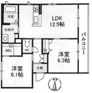 シャーメゾンライフ【2階】の間取り