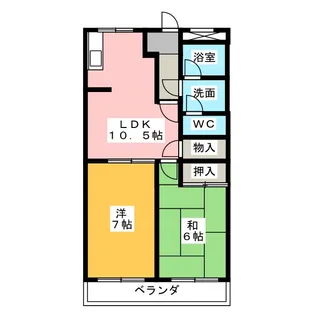 スカイメゾン大高A棟【2階】の間取り