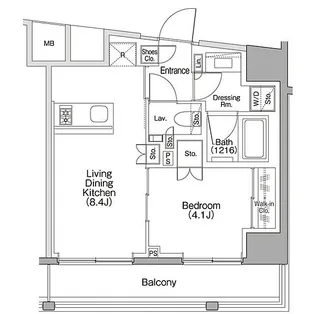 ザ・パークハビオSOHO代々木公園【4階】の間取り