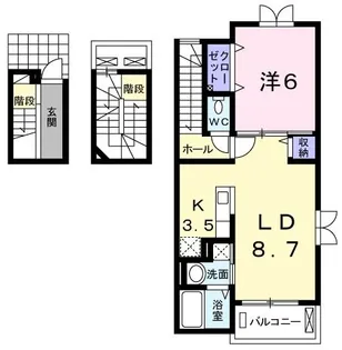 埼玉県川口市北原台2【アパート】の間取り