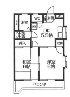 ビューハイツ司【3階】の間取り