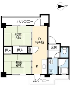 UR下大利【3階】の間取り