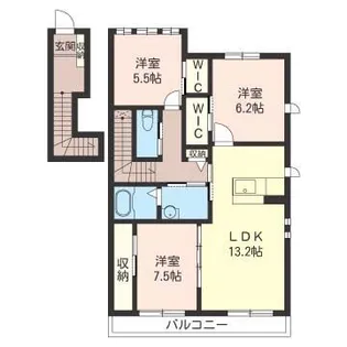 アリスティオ B【2階】の間取り