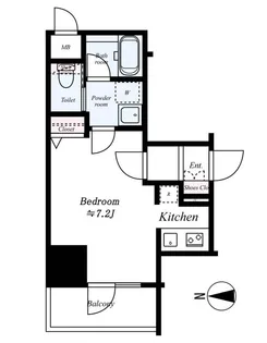 レジュールアッシュ大阪城WEST【4階】の間取り