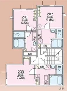 プランドール市川【2階】の間取り