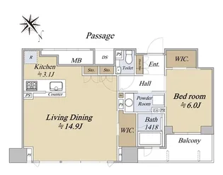 シティタワー天王寺【24階】の間取り