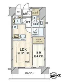 クレアホームズフラン本町橋【4階】の間取り
