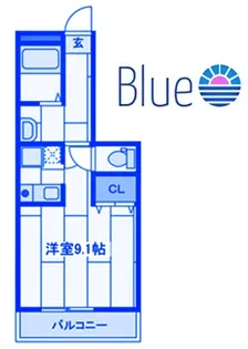 湘南(新)パラシオン【1階】の間取り