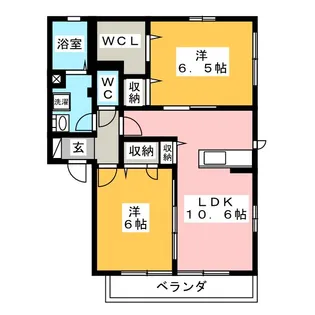 レユシールB【1階】の間取り