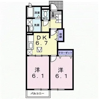ホワイトウイングA【1階】の間取り