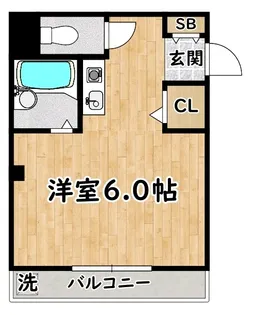 ルーミングイン千舟【4階】の間取り