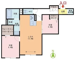 シャトードゥレスト【1階】の間取り