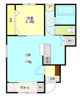 アッシュバン【1階】の間取り